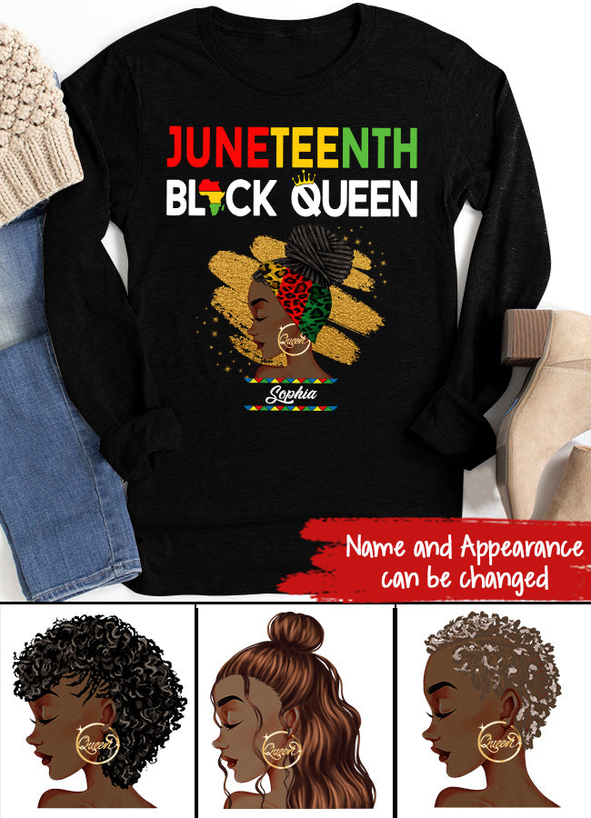 Juneteenth Shirt, Custom Juneteenth Shirt, Juneteenth Womens Black Queen T-Shirt