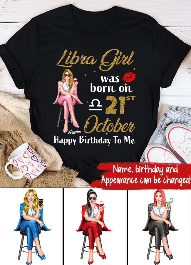 Custom Birthday Shirt, Libra Zodiac T Shirt, Libra Birthday Shirt, Libra T Shirts For Ladies, Libra Queen Birthday Shirt