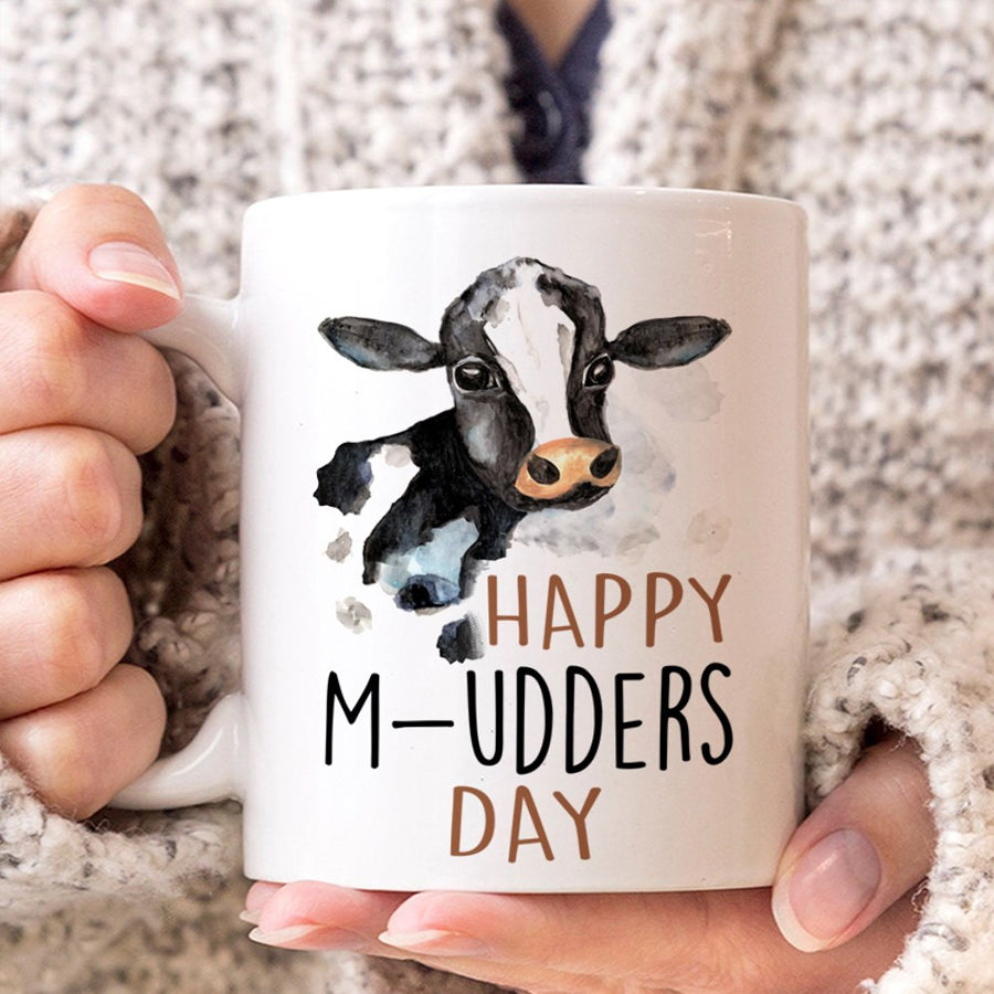 Happy M-Udders Day Mother&#39;s Day Mug, Funny Mug, Mother&#39;s Day Gift, Dairy Cattle Lover, Mother Day Gift, Coffee Cups