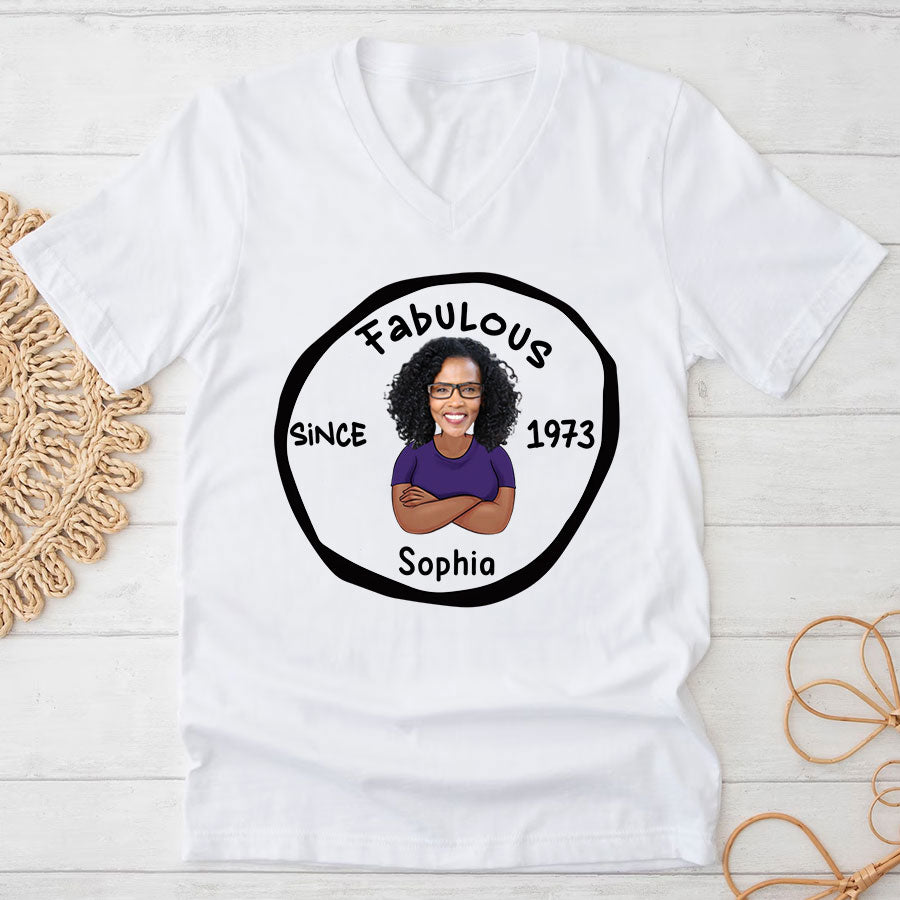 50th birthday shirts for her, Personalised 50th birthday gifts, 1973 t shirt, 50 and fabulous shirt, 50th birthday shirt ideas, gift ideas 50th birthday woman