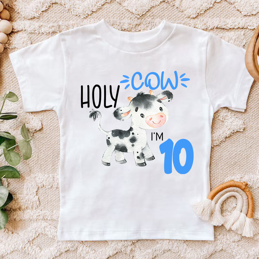 10th Birthday Shirt,  Cow Birthday Shirt, Ten Birthday Shirt, 10th Birthday T Shirt, Baby Shirt