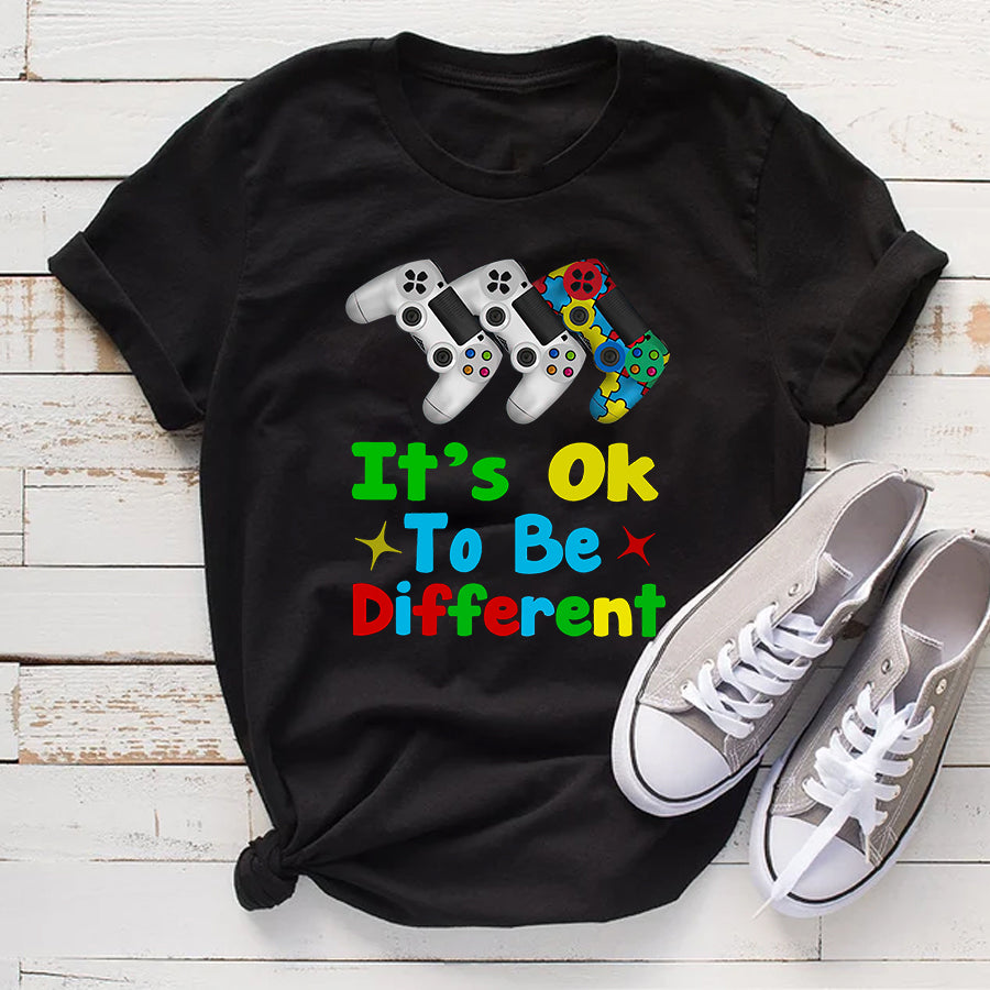 Autism Awareness Support Shirt It's Ok To Be Different T-Shirt Autism Awareness Gift For Kids