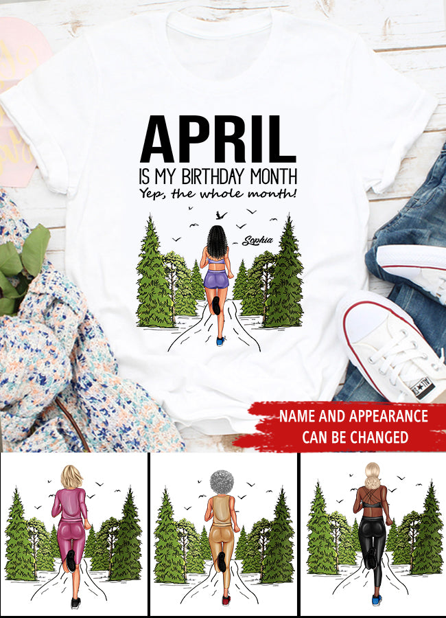 April Birthday Shirt, Custom Birthday Shirt, Queens Born In April, April Birthday Gifts, April shirts for Woman, Custom running shirts, Birthday running shirt