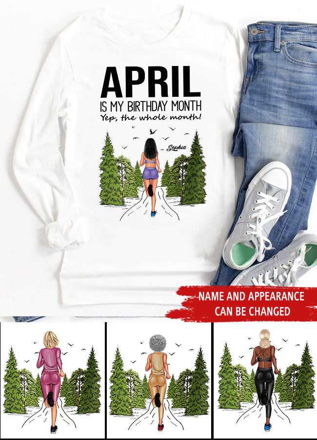 April Birthday Shirt, Custom Birthday Shirt, Queens Born In April, April Birthday Gifts, April shirts for Woman, Custom running shirts, Birthday running shirt