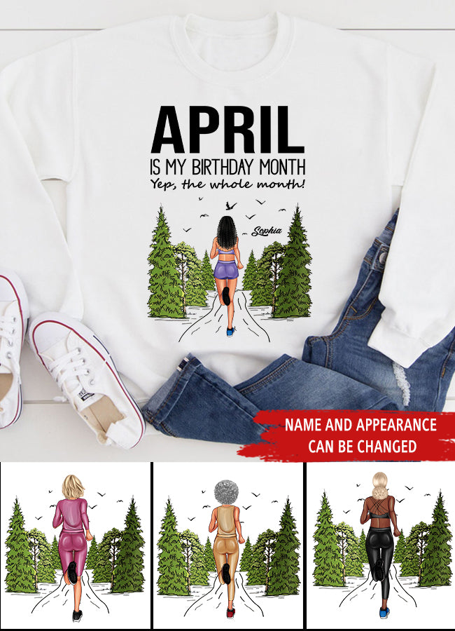 April Birthday Shirt, Custom Birthday Shirt, Queens Born In April, April Birthday Gifts, April shirts for Woman, Custom running shirts, Birthday running shirt