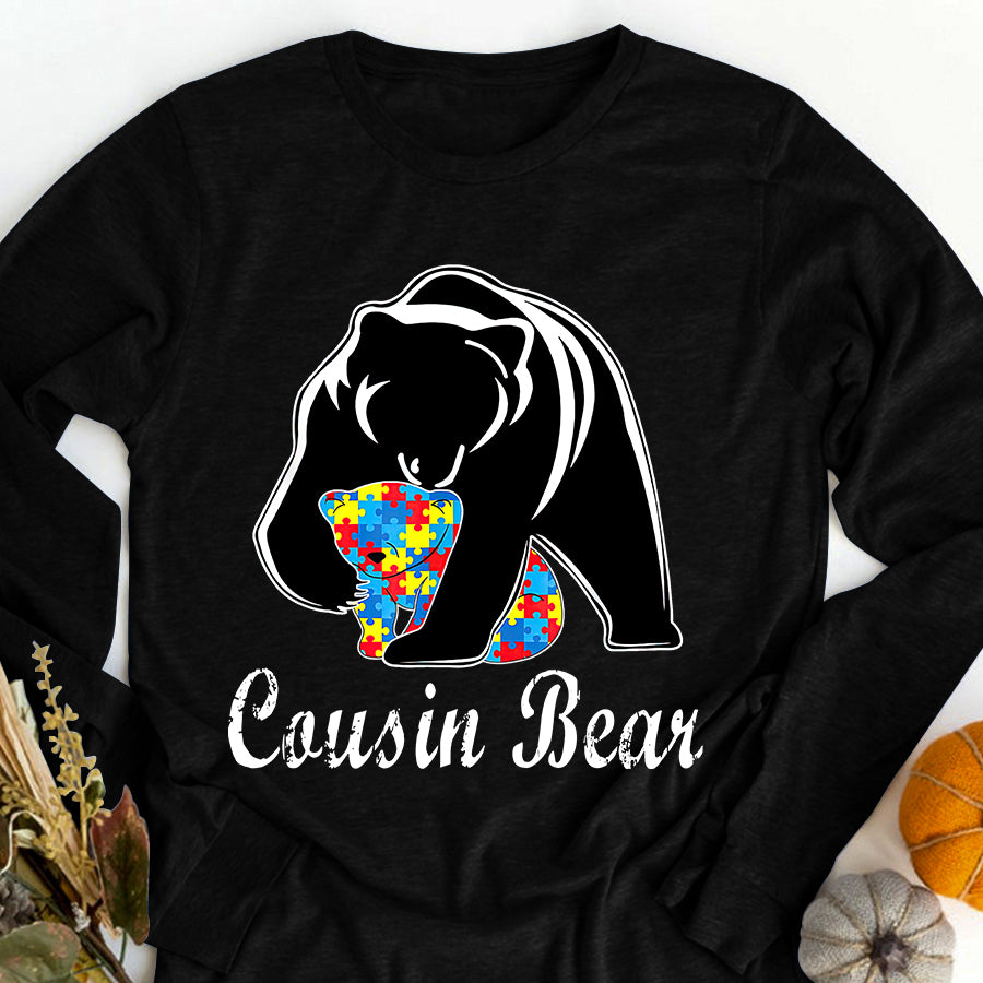 Autism Awareness Cousin Bear Support Autistic Adults T-Shirt Autism Awareness Shirt