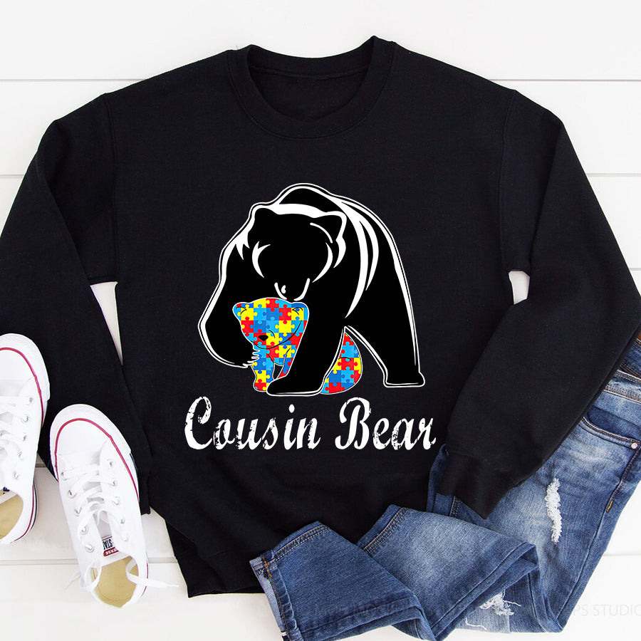 Autism Awareness Cousin Bear Support Autistic Adults T-Shirt Autism Awareness Shirt