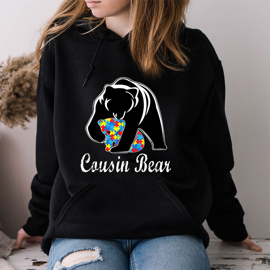 Autism Awareness Cousin Bear Support Autistic Adults T-Shirt Autism Awareness Shirt