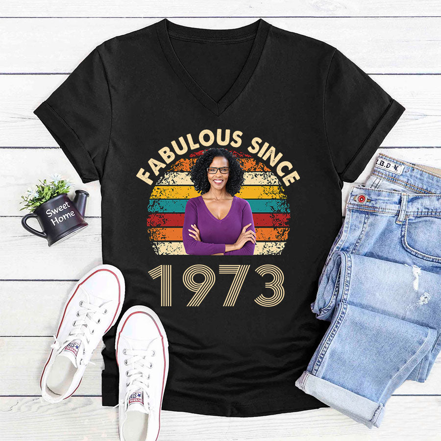 50th birthday shirts for her, Personalised 50th birthday gifts, 1973 t shirt, 50 and fabulous shirt, 50th birthday shirt ideas, gift ideas 50th birthday woman
