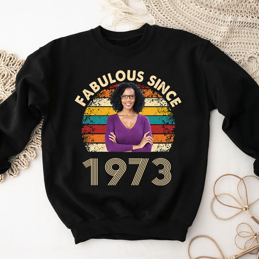 50th birthday shirts for her, Personalised 50th birthday gifts, 1973 t shirt, 50 and fabulous shirt, 50th birthday shirt ideas, gift ideas 50th birthday woman
