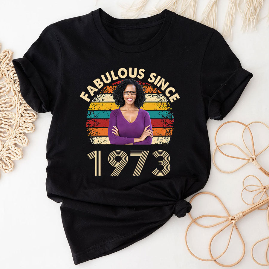 50th birthday shirts for her, Personalised 50th birthday gifts, 1973 t shirt, 50 and fabulous shirt, 50th birthday shirt ideas, gift ideas 50th birthday woman