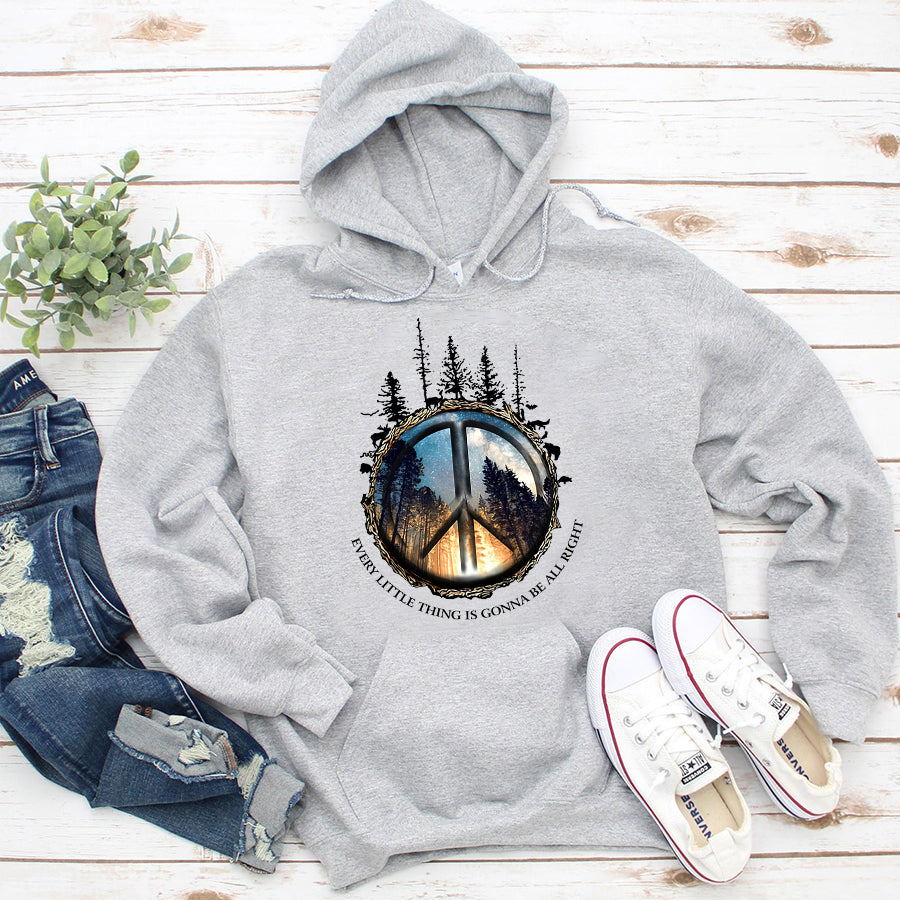 Every Little Thing Is Gonna Be All Right shirt, Hippie soul shirt, hippie gift, Camping Lover Unisex Cotton T Shirt