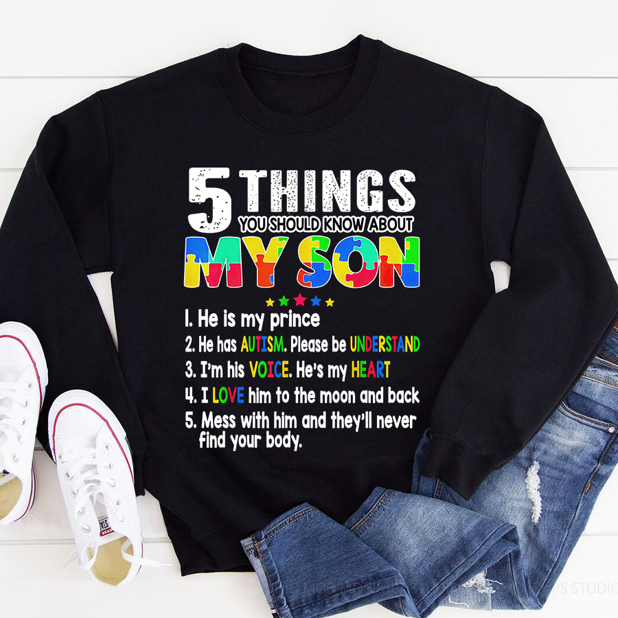 Autism Awareness Support Autism Son Kids for Mom Dad T-Shirt Autism Awareness Shirt