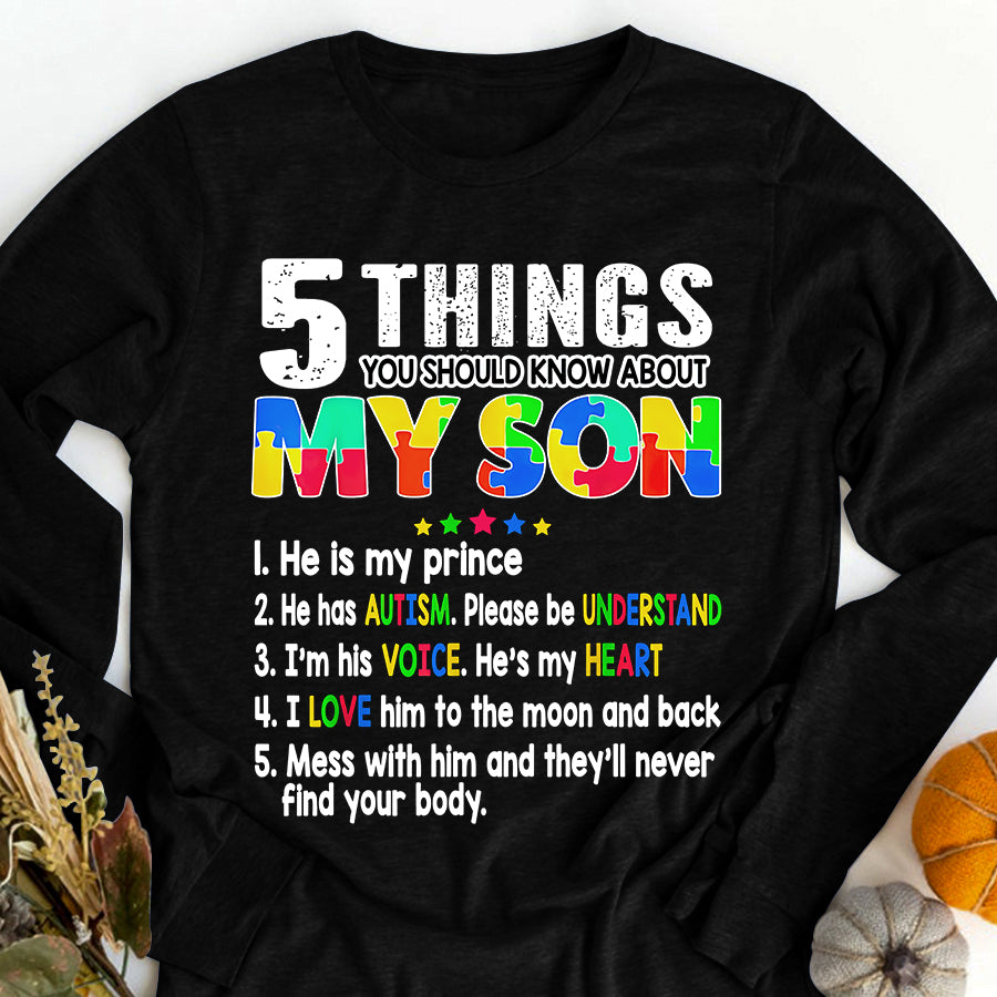 Autism Awareness Support Autism Son Kids for Mom Dad T-Shirt Autism Awareness Shirt