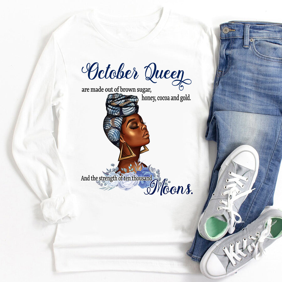 October Birthday Shirt, Birthday Shirt, Queens Born In October, October Birthday Gifts, October Shirts For Woman