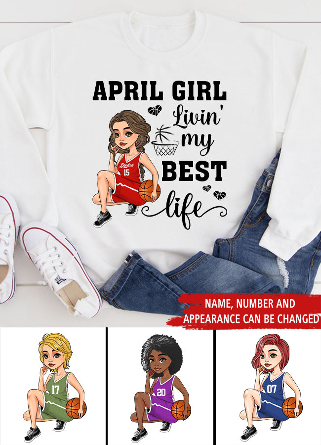 April Birthday Shirt, Custom Birthday Shirt, Queens Born In April, April Birthday Gifts, April Shirts For Woman, Birthday Gift For Basketball Lover