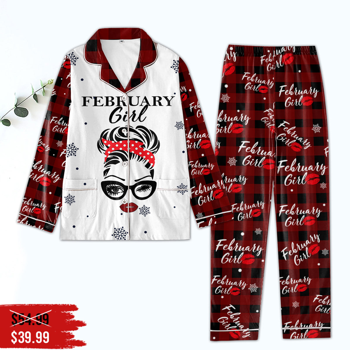 Women&#39;s Pajamas Set For February Woman, A Queen Was Born In February, Birthday Pajamas, Birthday gifts for February Woman