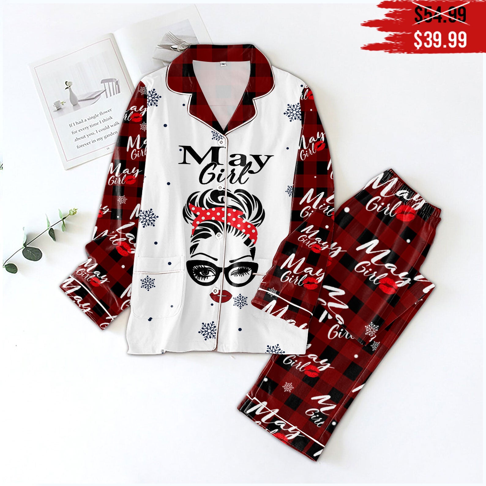 Women's Pajamas Set For May Woman, A Queen Was Born In May, Birthday Pajamas, Birthday gifts for May Woman