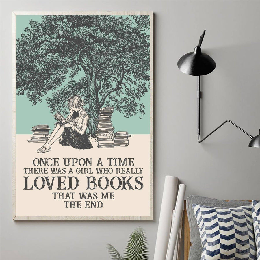 Once upon a time who really loved Books books poster, Book Lover Gift, Book home art, Reading Decor, gift for women, Wall Art Decor, Home Decor