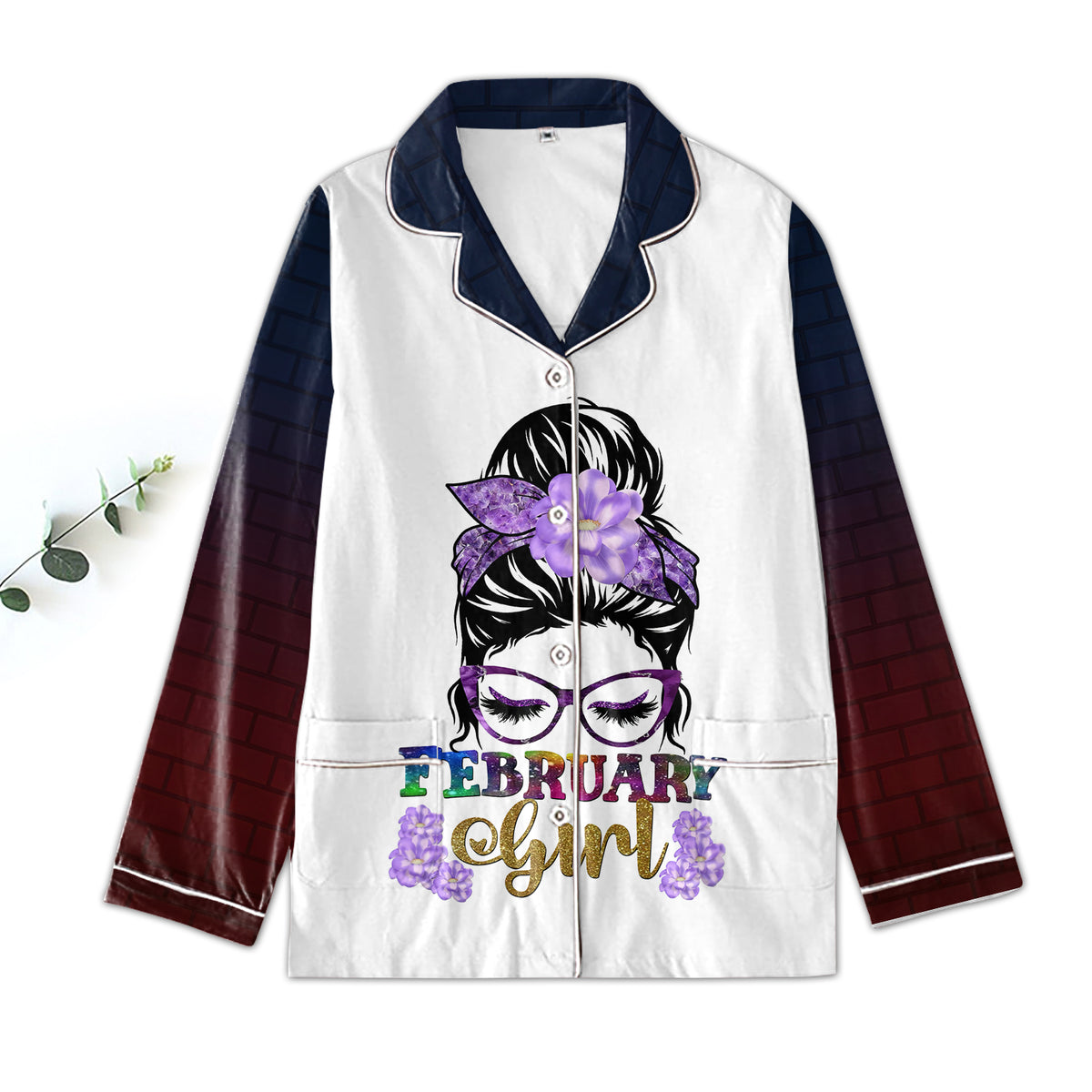 Women&#39;s Pajamas Set For February Woman, A Queen Was Born In February, Birthday Pajamas, Birthday gifts for February Woman