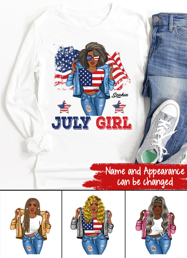 July Birthday Shirt, Custom Birthday Shirt, Queens Born In July, July Birthday Shirts For Woman, July Birthday Gifts, USA 4th Of July T-shirt, Happy Independence Day T-Shirt