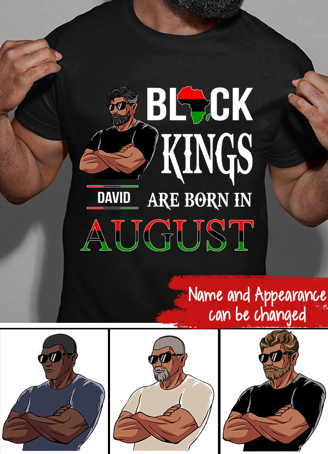 August Birthday Shirt, Custom Birthday Shirt, A Black King was born in August, August Birthday Shirts For Man, August Birthday Gifts