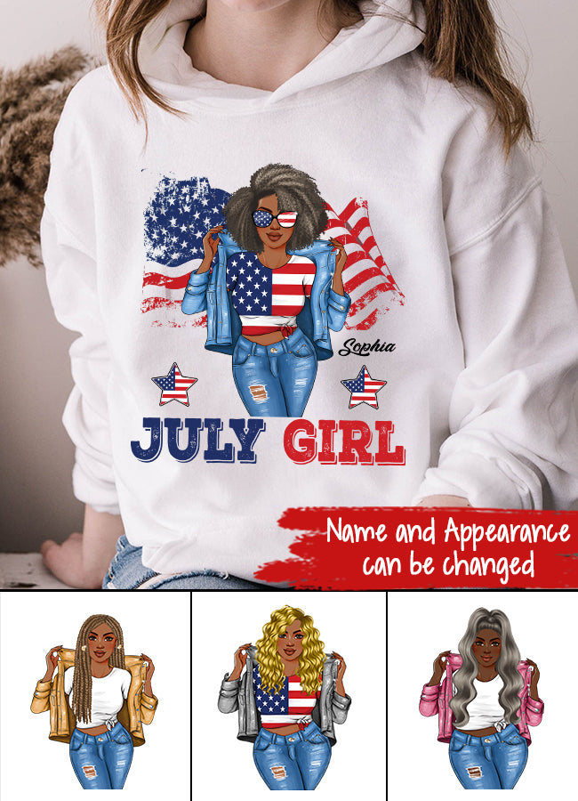 July Birthday Shirt, Custom Birthday Shirt, Queens Born In July, July Birthday Shirts For Woman, July Birthday Gifts, USA 4th Of July T-shirt, Happy Independence Day T-Shirt