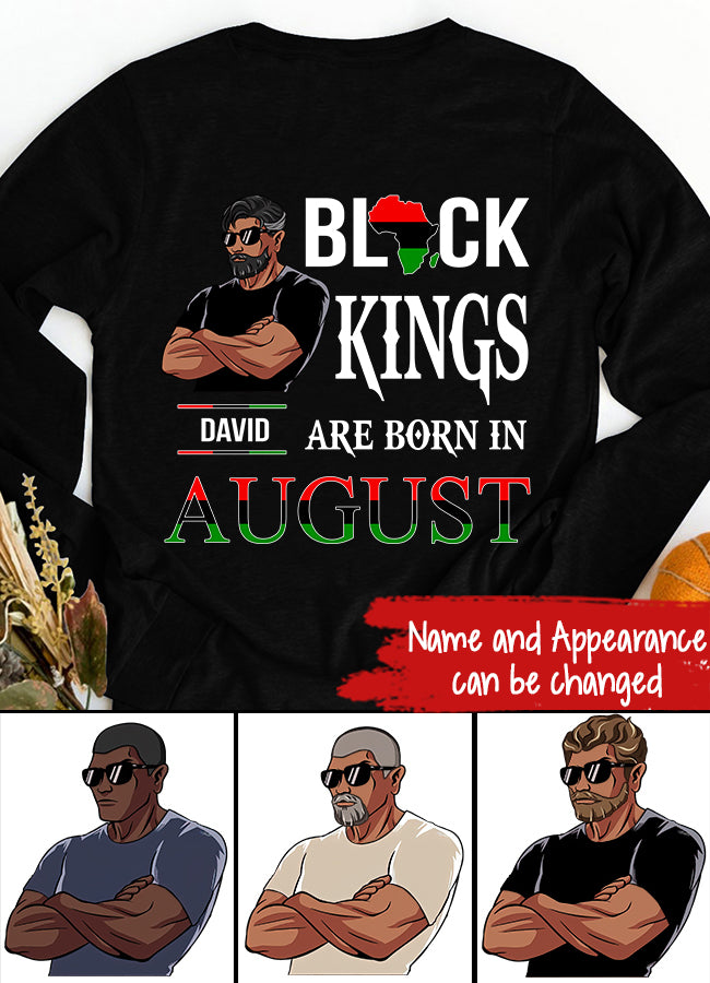 August Birthday Shirt, Custom Birthday Shirt, A Black King was born in August, August Birthday Shirts For Man, August Birthday Gifts
