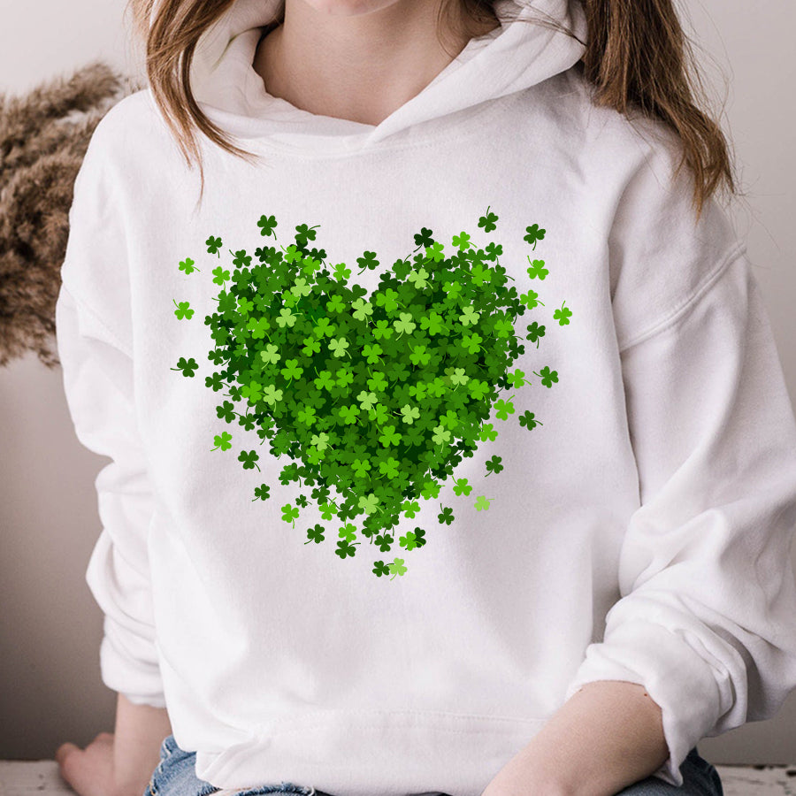 Saint Patrick&#39;s Day Heart Shirt, St Patrick Day Shirt, Shamrock Shirt, Heart Shamrock Shirt, Lucky Shirt, Irish Shirt, St. Paddy&#39;s Day Shirt
