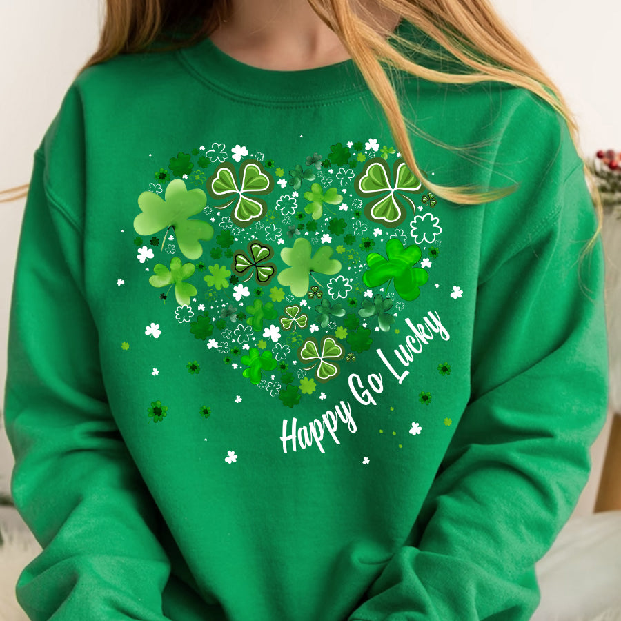 Saint Patrick&#39;s Day Heart Shirt, St Patrick Day Shirt, Shamrock Shirt, Heart Shamrock Shirt, Lucky Shirt, Irish Shirt, St. Paddy&#39;s Day Shirt