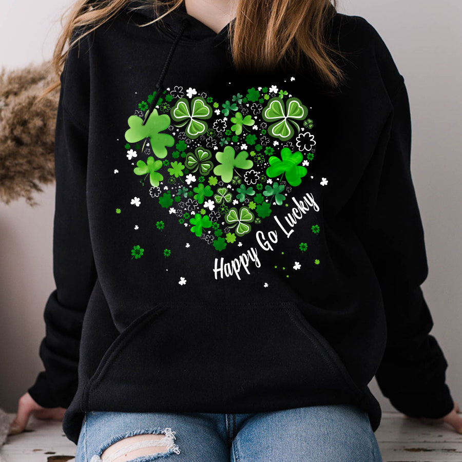 Saint Patrick&#39;s Day Heart Shirt, St Patrick Day Shirt, Shamrock Shirt, Heart Shamrock Shirt, Lucky Shirt, Irish Shirt, St. Paddy&#39;s Day Shirt