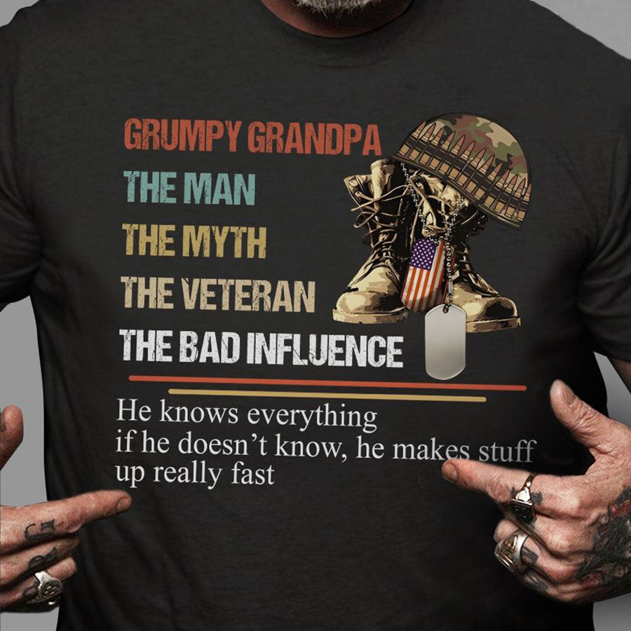 Grandpa Shirt, Veteran Tees, Veteran T Shirt, Grumpy Old Veteran T Shirt, Veteran Gift For Men
