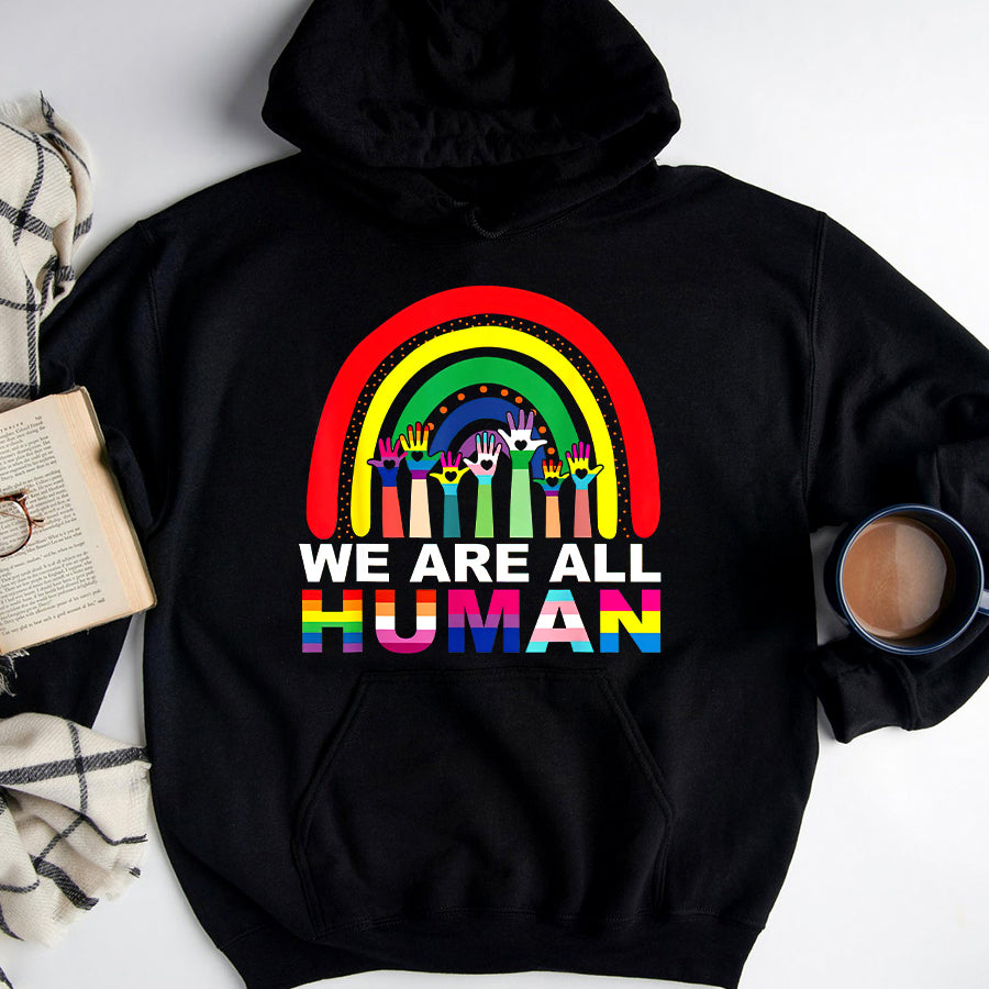 LGBT Shirts, Rainbow Pride Shirt, We Are All Human Pride Ally Rainbow LGBT Flag Gay Pride 1 T-Shirt