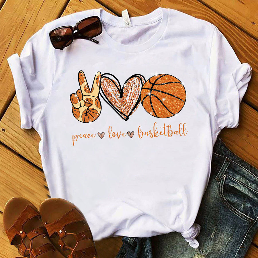 Peace love basketball t shirt, cute t shirt, basketball lover