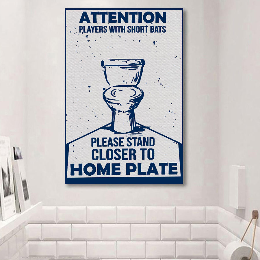 attention players with short bat please stand closer to home plate baseball poster, Baseballism Posters, Baseball Room Decor, Gifts For Baseball Lovers
