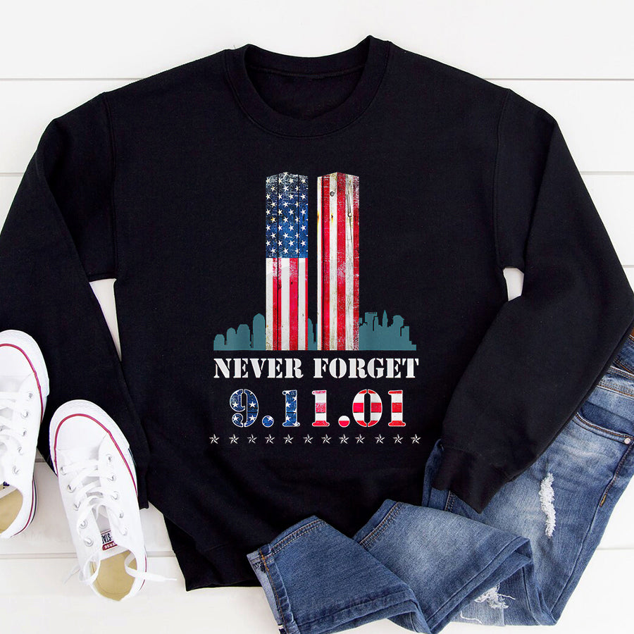 Patriot Day 2022 Shirt 911 Memorial Shirts Never Forget Patriotic 911 American Flag T-Shirt