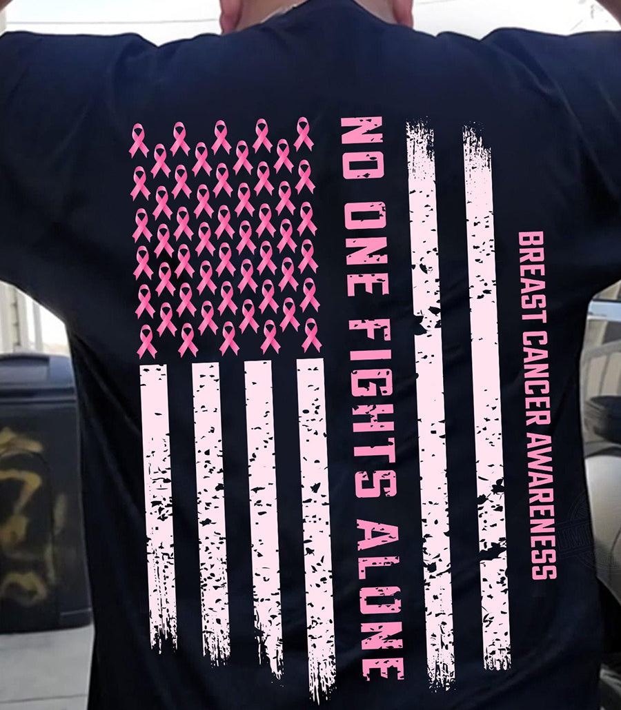 No one fights alone Breast Cancer Awareness Shirts, pink october shirt, Gift for breast cancer awareness month 2021