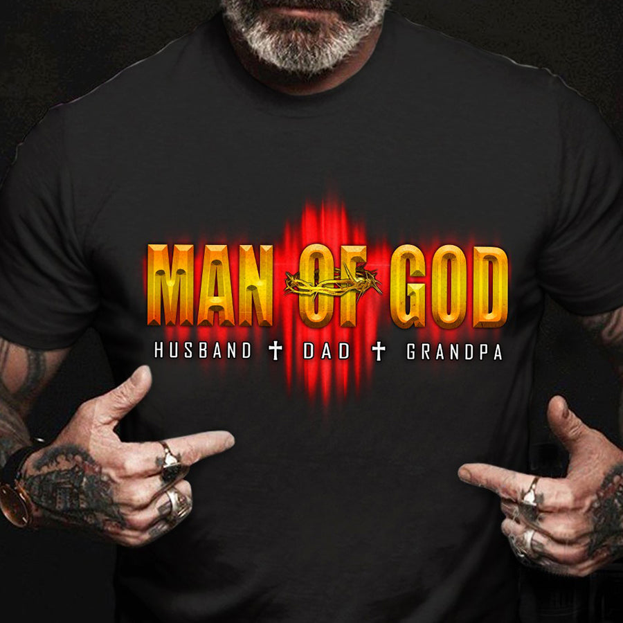Father&#39;s Day T Shirts, Grandpa Shirt, Fathers Day Shirts For Dad, God Shirts, Man Of God, Father Day Gift