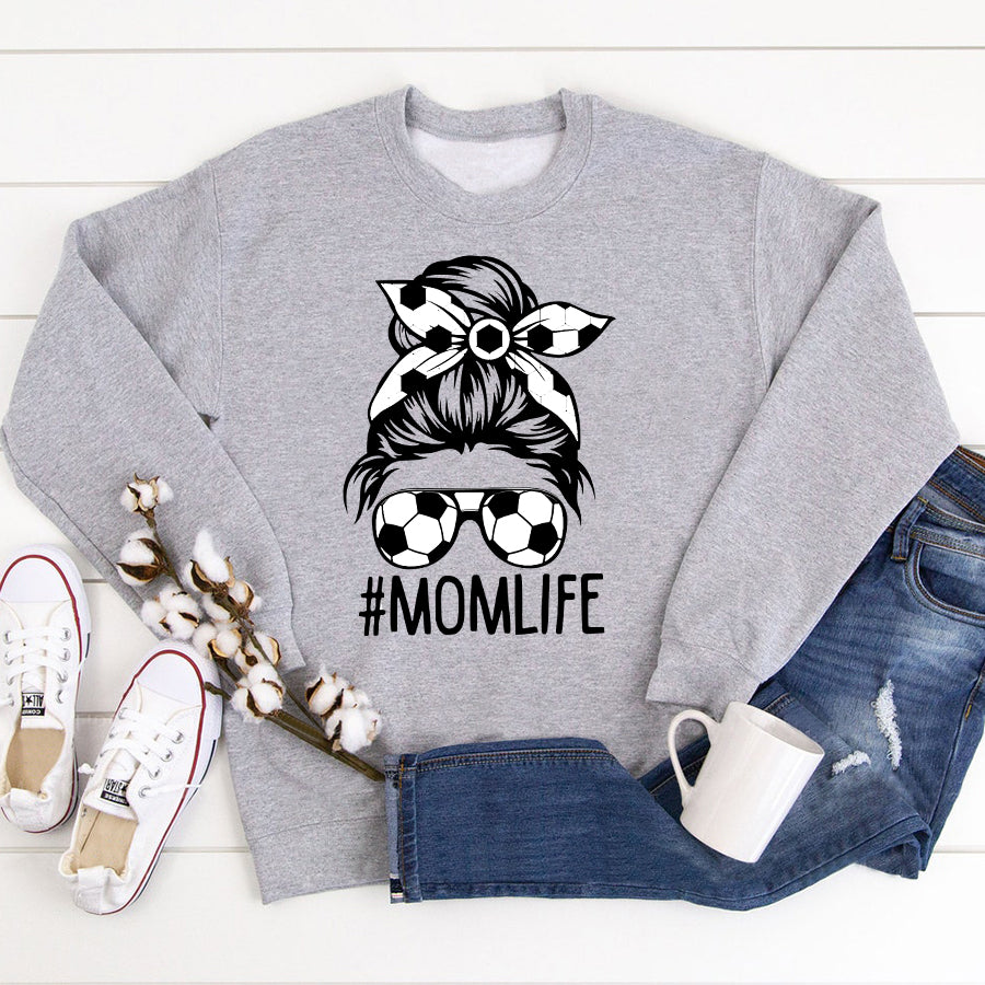 Soccer Mom Shirt Womens Dy Mom Life Soccer Lover Mothers Day Messy Bun T-Shirt Mother Day Shirts