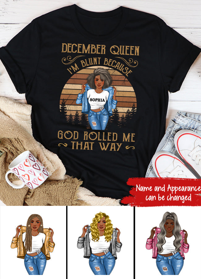 December birthday shirt, custom birthday shirt, Queens born in December, December Birthday Gifts For Afro Woman, December Birthday Gifts