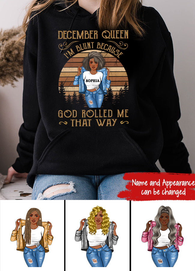 December birthday shirt, custom birthday shirt, Queens born in December, December Birthday Gifts For Afro Woman, December Birthday Gifts