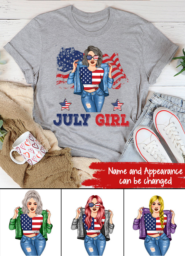 July Birthday Shirt, Custom Birthday Shirt, Queens Born In July, July Birthday Shirts For Woman, July Birthday Gifts, USA 4th Of July T-shirt, Happy Independence Day T-Shirt