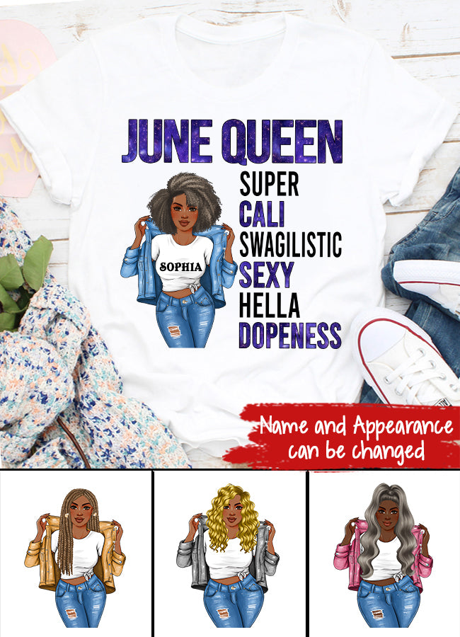 June Birthday Shirt, Custom Birthday Shirt, Queens Born In June, June Birthday Shirts For Woman, June Birthday Gifts