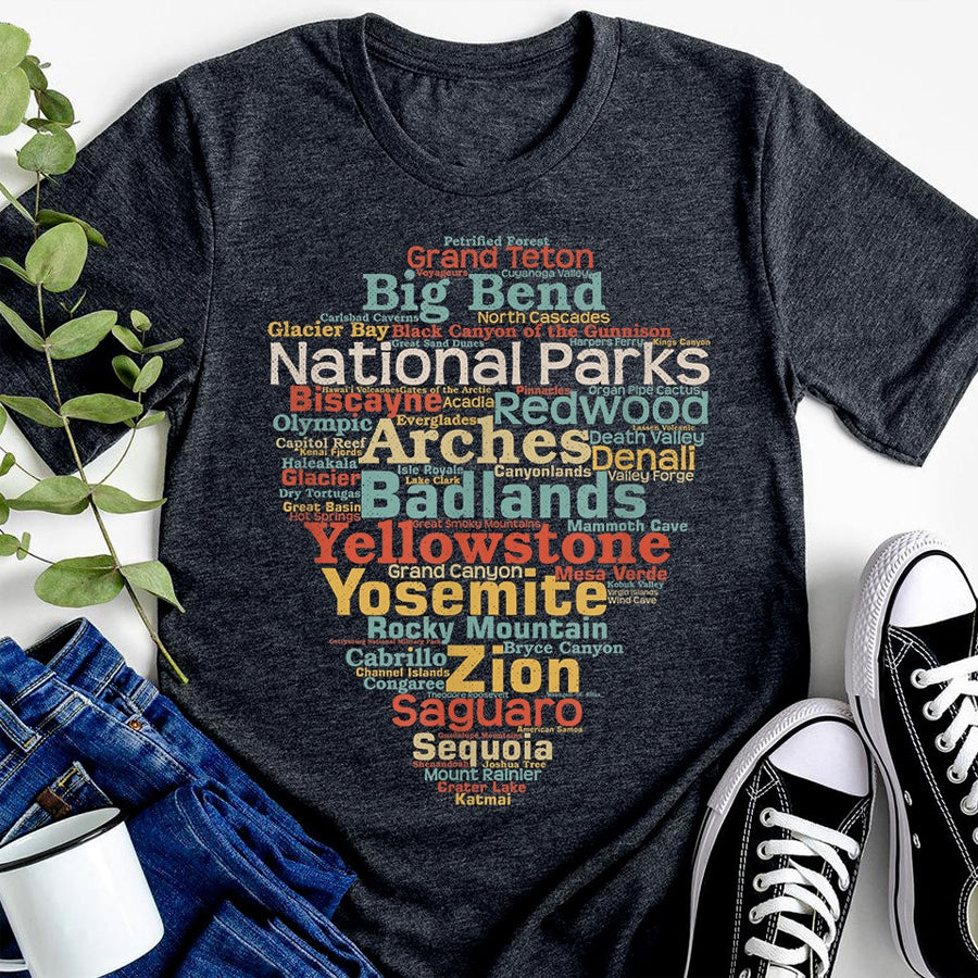 Big bend national parks arches badlands yellowstone Hiking T Shirt, Mountain Shirt, Gift For Hiker unisex cotton t shirt