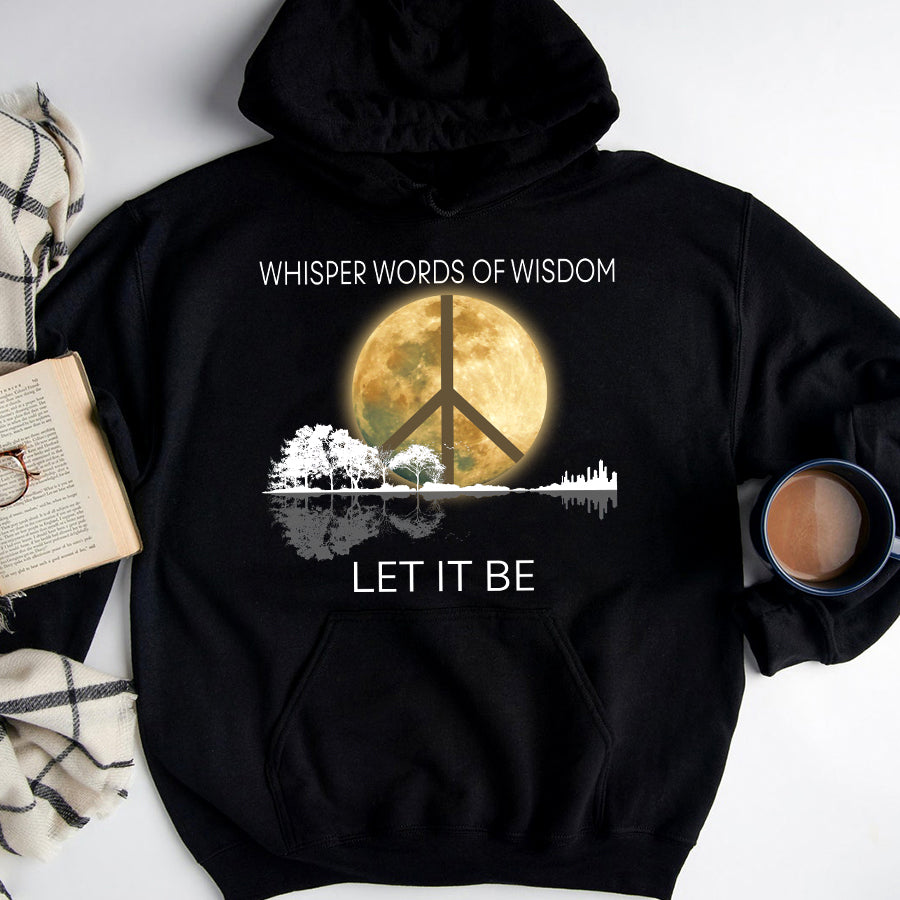 Let It Be Shirt, Hippie Soul Shirt, Vintage Hippie Shirts, Whisper Words Of Wisdom Shirt, Guitar Lover Unisex Cotton Tshirt
