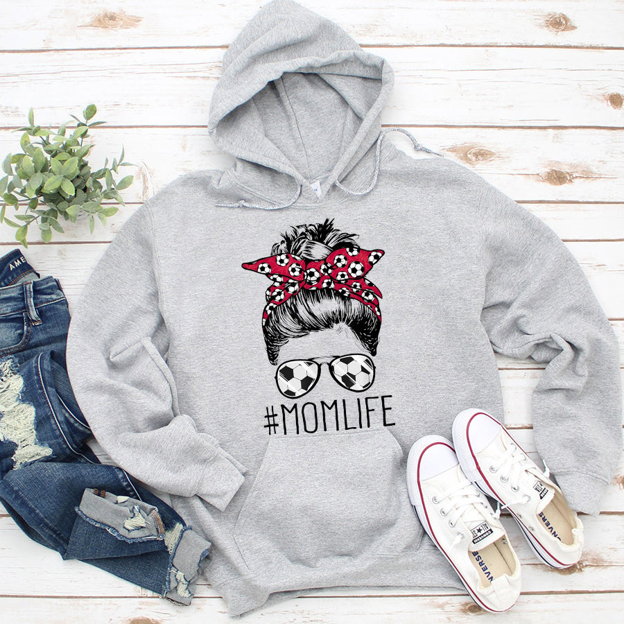Soccer Mom Shirt Mom Life Soccer Mom Mothers Day Messy Bun Women Funny T-Shirt Mother Day Shirts