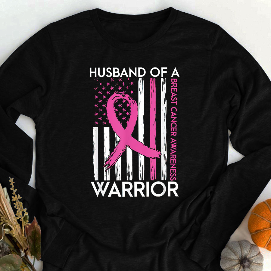 Breast Cancer Awareness Shirts Husband Of A Warrior Breast Cancer Awareness Support Squad T-Shirt