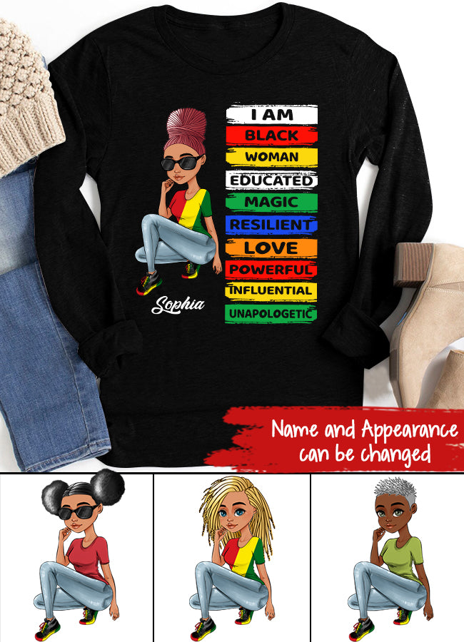 Juneteenth Shirt, Custom Juneteenth Shirt, I'm Black Woman - African American Women Pride Juneteenth T-Shirt