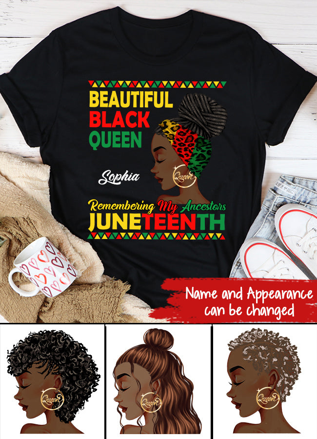 Juneteenth Shirt, Custom Juneteenth Shirt, Remembering My Ancestors Juneteenth Black Freedom 1865 Lover T-Shirt