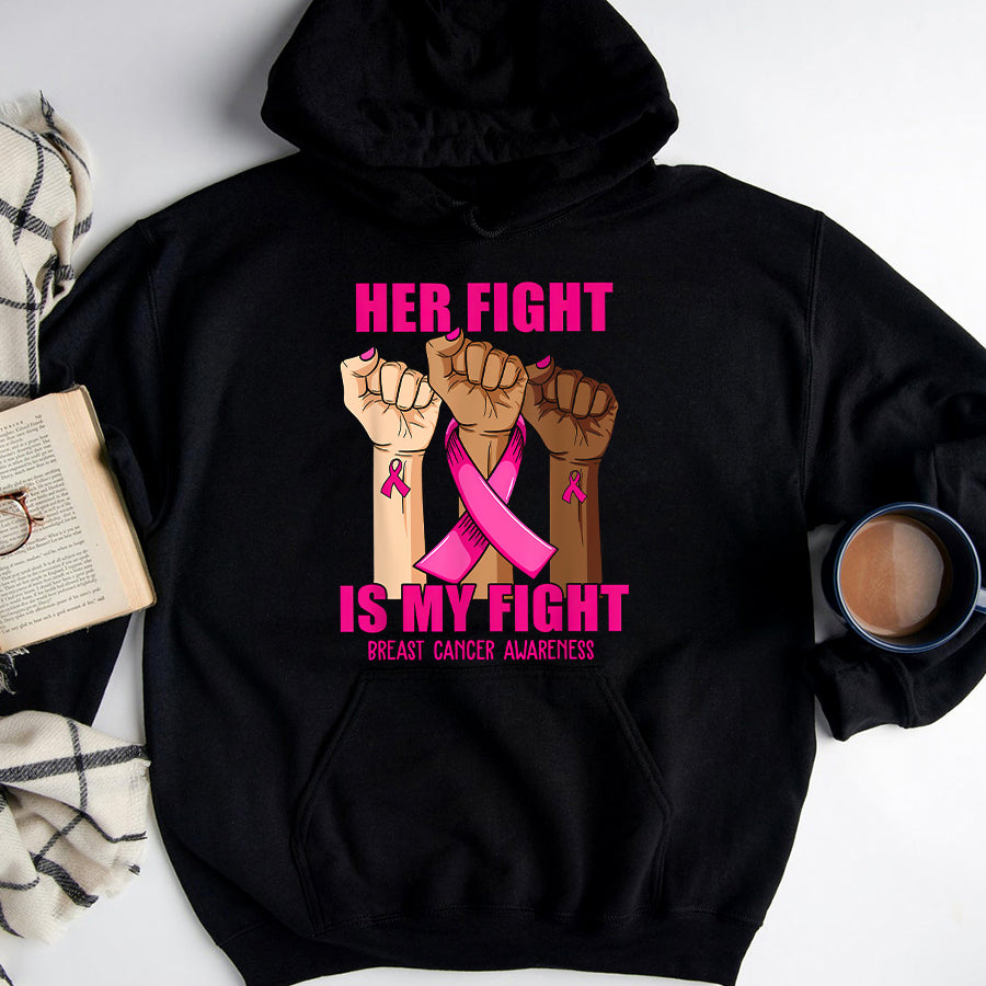 Breast Cancer Awareness Shirts Hand Her fight is my fight breast cancer awareness month T-Shirt